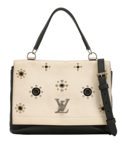 Lock Me Flower Bag, Leather, Cream/Black, FL0197 (2017), S, 2*